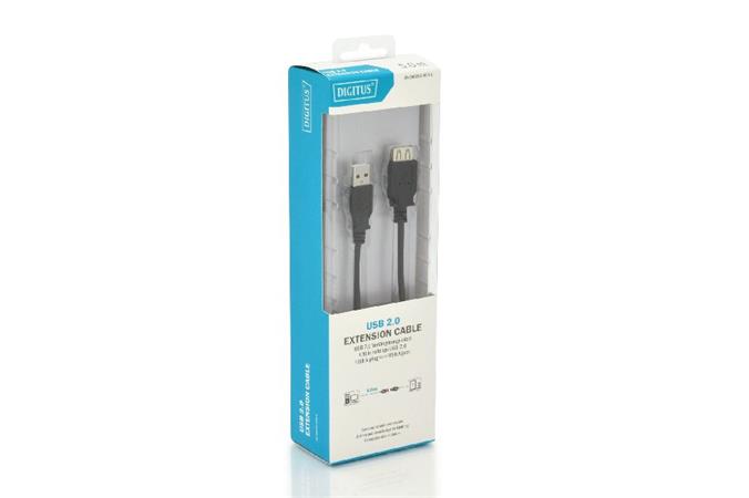 Digitus USB 2.0 extension cable, type A M/F, 5.0m, USB 2.0 conform, bl DB-300202-050-S