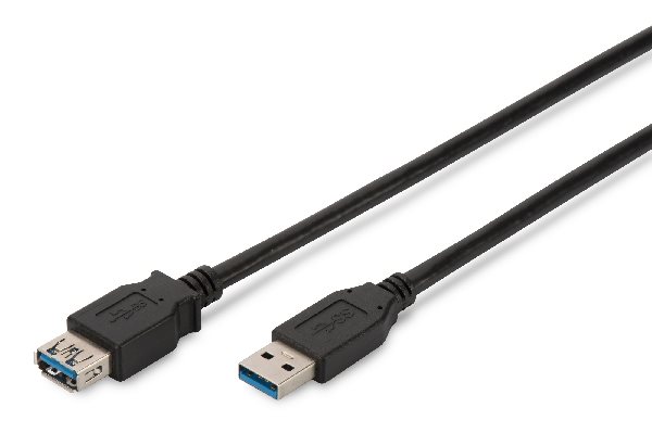 Digitus USB 3.0 extension cable, type A M/F, 1.8m, USB 3.0 conform, bl AK-300203-018-S