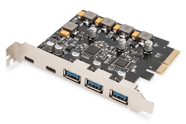 Digitus USB 3.1 přídavná karta PCI Express 2x USB-C + 3x USB A DS-30222