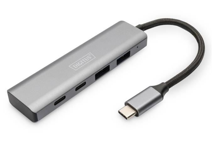 DIGITUS USB-C 4 Port HUB, 2x USB A + 2x USB-C DA-70245