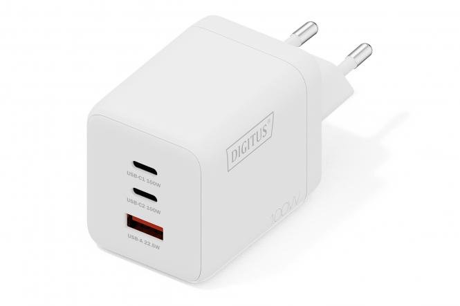 DIGITUS USB Nabíječka GaN 100W 2x USB-C, 1x USB-A DA-10304