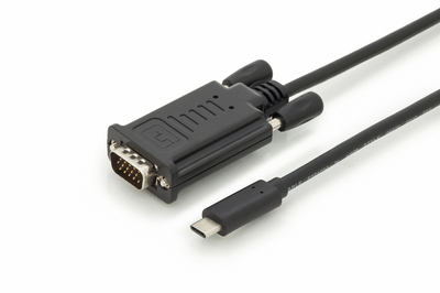 DIGITUS USB Type-C adapter cable, Type-C to VGA M/M, 2.0m, 1920x1200@60Hz CE, bl, gold AK-300331-020-S