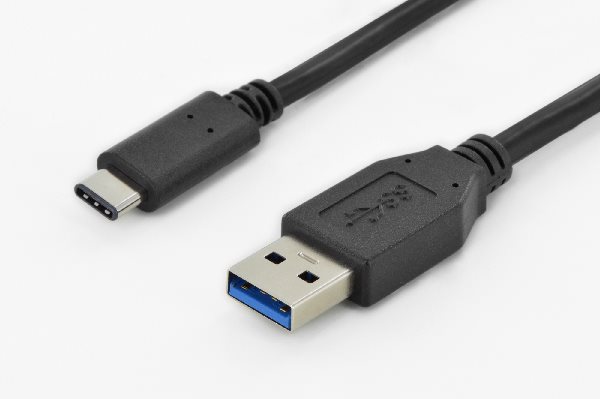 Digitus USB Type-C connection cable, type C to A M/M, 1.0m, Super Speed, bl DK-300136-010-S