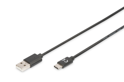 Digitus USB Type-C connection cable, type C to A M/M, 1.8m, 3A, 480MB, 2.0 Version AK-300154-018-S