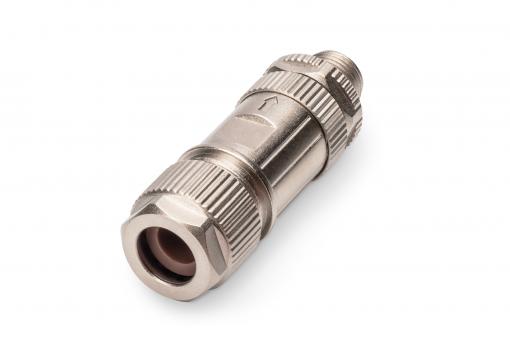 Digitus Zástrčka M12, krytí X, IP67 kat. 6A, montáž v terénu, přímá DN-936M12-P