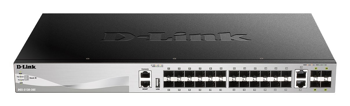 DLINK, 24 SFP ports Layer 3 Stackable Man DGS-3130-30S/SI