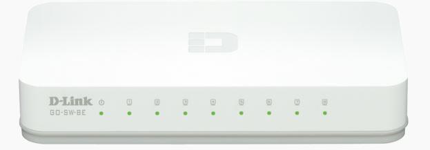 dlinkgo 8-Port Fast Ethernet Easy Desktop Switch GO-SW-8E - Přepínač - 8 x 10/100 - desktop - napáj GO-SW-8E/E