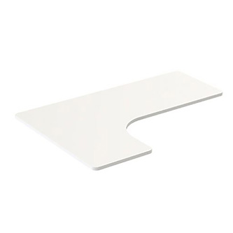 Doska stola rohová, biela, 160x110-60x2.5 cm, laminovaná drevotrieska, Powerton WPTT160L-W