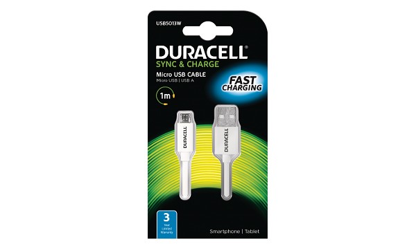 Duracell - napájecí a synchronizační kabel pro Micro USB zařízení 1m - bílý USB5013W