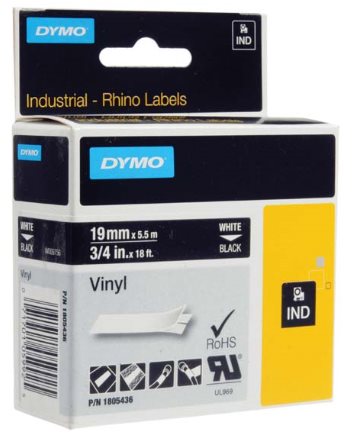 Dymo originál páska do tlačiarne štítkov, Dymo, 1805436, biely tlač/čierny podklad, 5,5m, 19mm, RHI