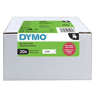 Dymo originál páska do tlačiarne štítkov, Dymo, 2231632, čierny tlač/biely podklad, 7m, 12mm, 20ks