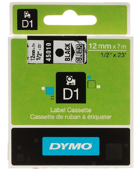 Dymo originál páska do tlačiarne štítkov, Dymo, 45010, S0720500, čierny tlač/priehľadný podklad, 7m