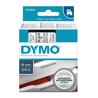 Dymo originál páska do tlačiarne štítkov, Dymo, 45800, S0720820, čierny tlač/priehľadný podklad, 7m