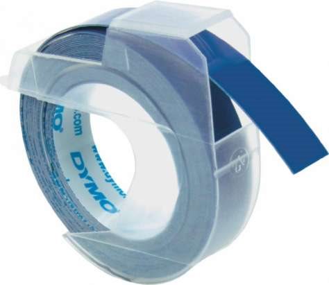 Dymo originál páska do tlačiarne štítkov, Dymo, S0898140, biely tlač/modrý podklad, 3m, 9mm, balené