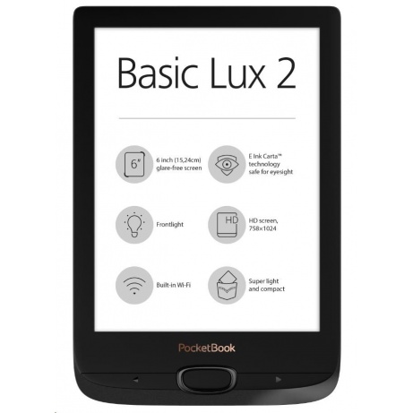 E-book POCKETBOOK 616 Basic Lux 2, Obsidian Black PB616W-H-WW