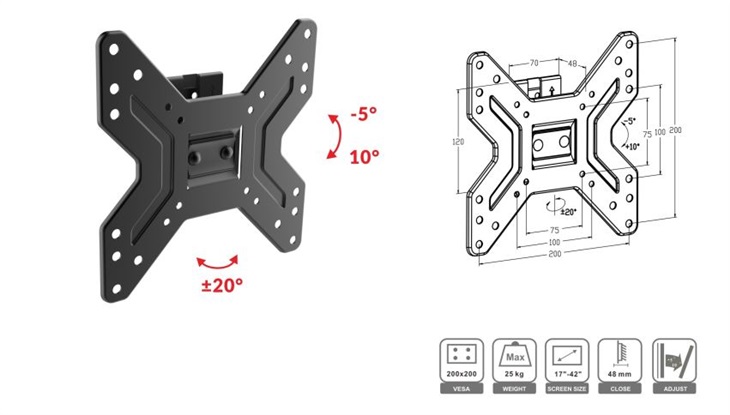 ECG LD 174203 naklapaci TV drziak8592131176591