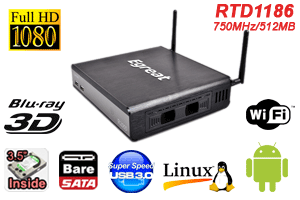 eGreat EG-R200S PRO 3D FullHD player, Linux/A2.2, 1x 3,5´´ HDD, WLn, USB 3.0, HDMI, LAN, DO UMNP001545