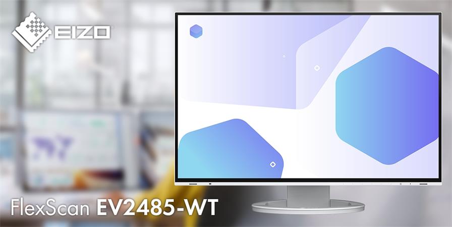 EIZO 24" EV2485-WT, 1920 x 1200, IPS,16:10, 5ms, 350 cd/m2, 1000:1, DP/HDMI/USB-C, bílý