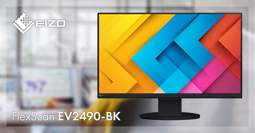 EIZO MT 23.8" EV2490-BK FlexScan, IPS, 1920x1080, 250nit, 1000:1, 5ms, USB-C, DP, HDMI, Repro, Černý