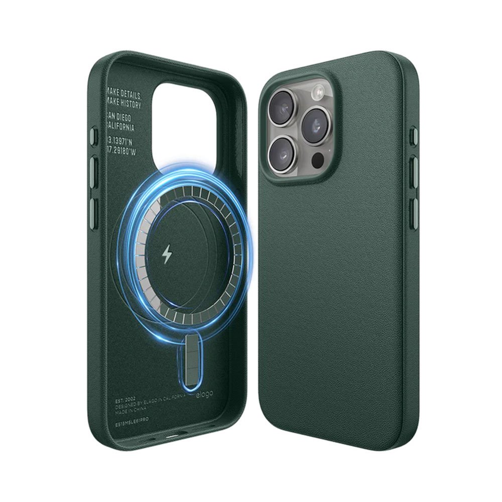Elago kryt Leather Case Magsafe pre iPhone 15 Pro - Midnight Green ES15MSLE61PRO-MGR