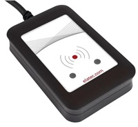 Elatec RFID čtečka black, RS232 cable 2.0m, integrated 125kHz+13.56MHz antenna T4BT-FR2BEL6
