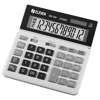 Eleven kalkulačka SDC368, bílo-černá, stolní, dvanáctimístná, duální n, apájení SDC-368