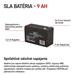 Emos baterie SLA 12V/9Ah, Faston 6.3 (250) 1201002900