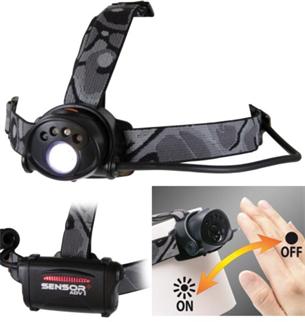 Emos LED svítilna čelovka PHM0C3A035, 1W CREE + 2 bílá LED, 3x AAA, IR čidlo 1441123100