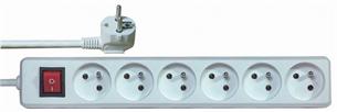 EMOS prodlužovací šňůra P1612 - 6 zásuvek, 2m, s vypínačem