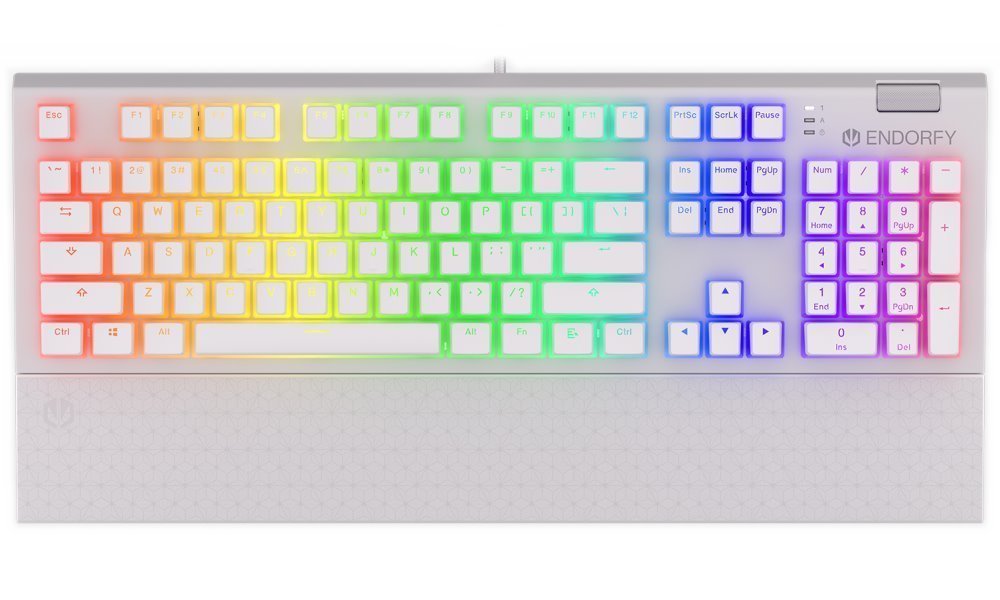 Endorfy herní klávesnice Omnis OWH Pudd.Kailh RD RGB /USB/ red switch / drátová / mechanická / US layout / bílá EY5A036