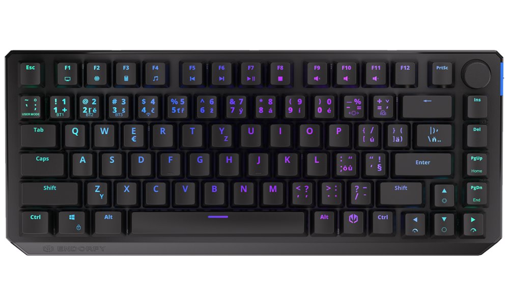 Endorfy herní klávesnice Thock 75% Wireless Black /RGB/ black sw. / bezdrátová / CZ / SK lay. / zkrácená /černá EY5C008