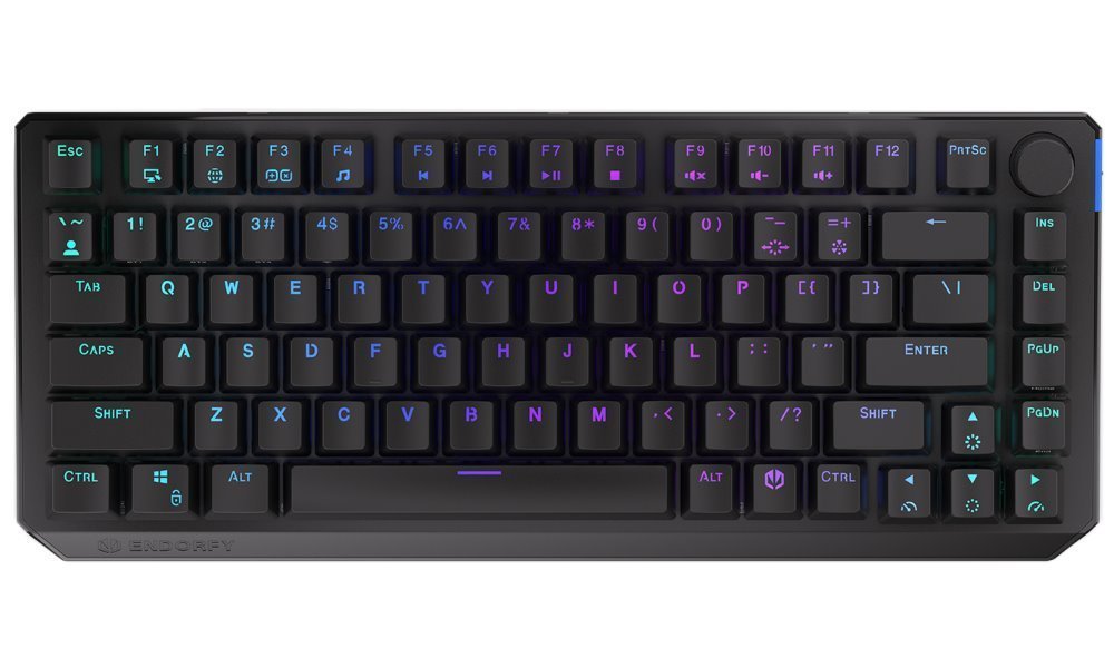 Endorfy herní klávesnice Thock 75% Wireless Black /RGB/ black sw. / bezdrátová / mechanická / US lay. / zkrácená EY5A074