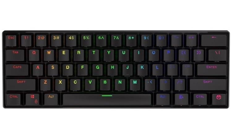Endorfy herní klávesnice Thock Compact RD RGB /USB/ red sw. / bezdrátová / mechanická / US layout / mini /černá EY5A068
