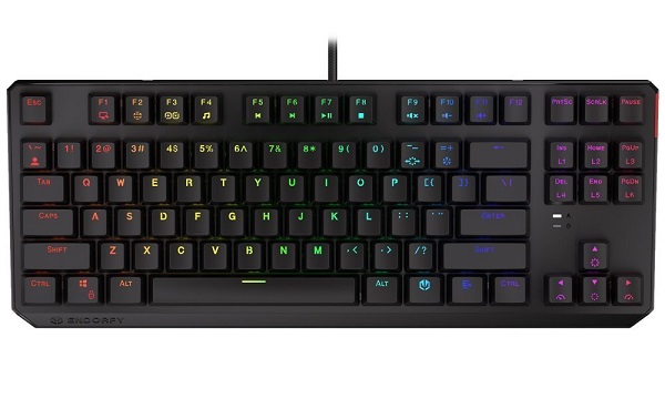 Endorfy herní klávesnice Thock TKL Kailh RD RGB /USB/ red sw. / drátová / mechanická / CZ/SK layout / černá RGB EY5C004
