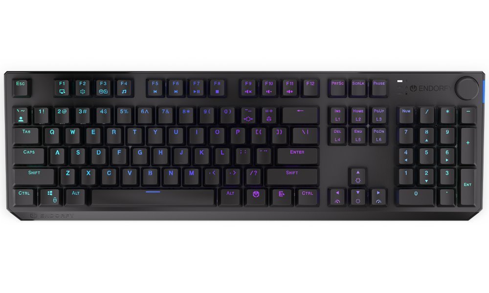 Endorfy herní klávesnice Thock Wireless Red / red sw. / bezdrátová / mechanická / US layout / černá RGB EY5A079
