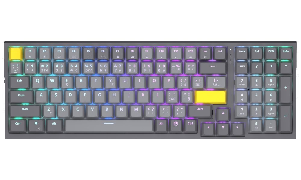 Endorfy mechanická klávesnice Celeris 1800 / BT / USB / bezdrát / MacOS kompatibilní / sidetune / US layout EY5A124