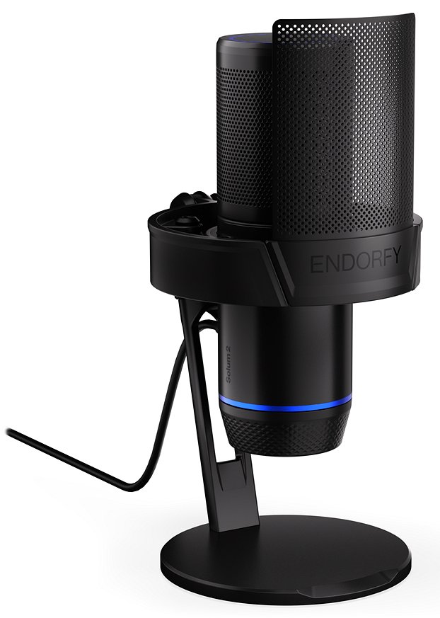 Endorfy mikrofon Solum 2 / kardioidní / LED / pop filtr / shock mount / černý EY1B018
