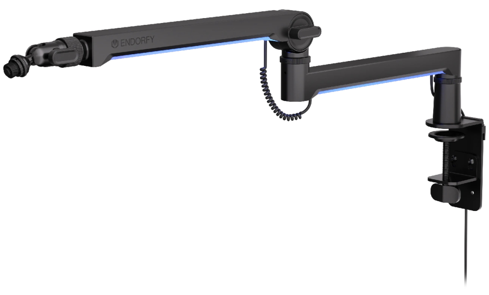 Endorfy rameno na mikrofon Broadcast Low Profile RGB Boom Arm / 360st. rotace / kulová hlava / LED osvětlení EY0A010