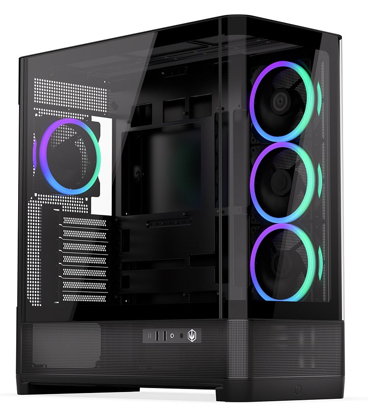 Endorfy skříň Aquarius 8000 Corona / ATX / 4x120mm ARGB fan / USB 3.0 / USB-C / panoramatická / zaoblené sklo / EY2A021