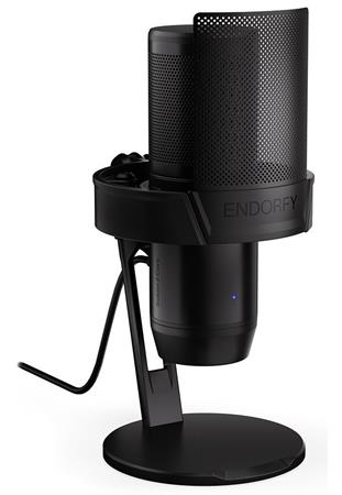 Endorfy Solum 2 Core,Mikrofon, kondenzátorový, kardioidní, pop-up filtr, dotykové ztlumení, USB-C, redukce na US EY1B017