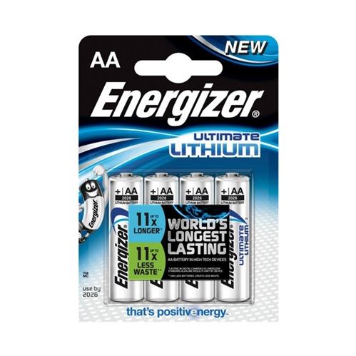 ENERGIZER Ultimate Lithium AA, Batérie, LR6, 4ks AAEN016