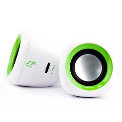 Enzatec SP303, 2.0, 3W, ovládanie hlasitosti, zelené, USB+3.5mm konektor QEENP303GU