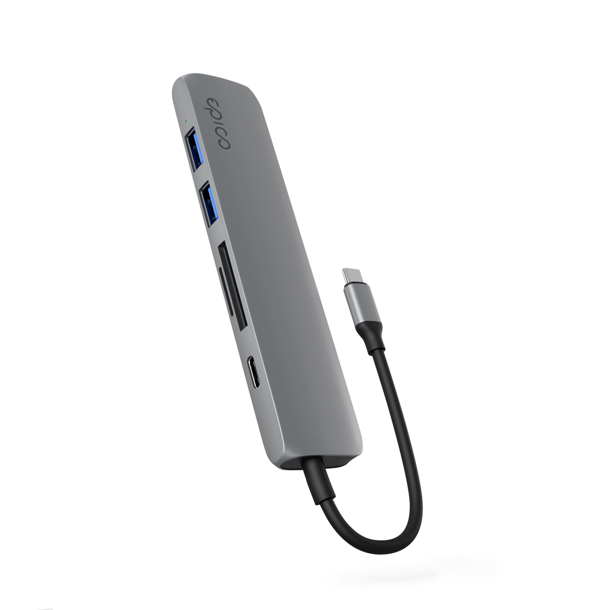Epico 6v1 Alu Hub 8K s USB-C konektorem - šedá 9915112100068