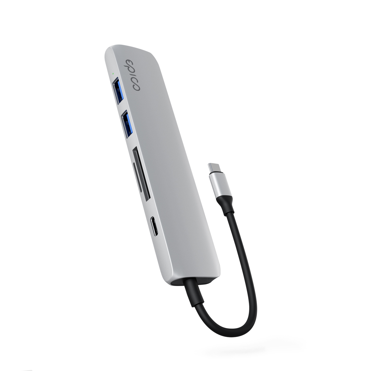 Epico 6v1 Alu Hub 8K s USB-C konektorem - stříbrná 9915112100067