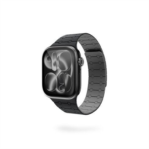 Epico Magnetic+ Silikonový remienok pre Apple Watch SE (40mm)/Series 1-9 (38/40/41mm) 10-11 (42mm) - čier 63318101300005