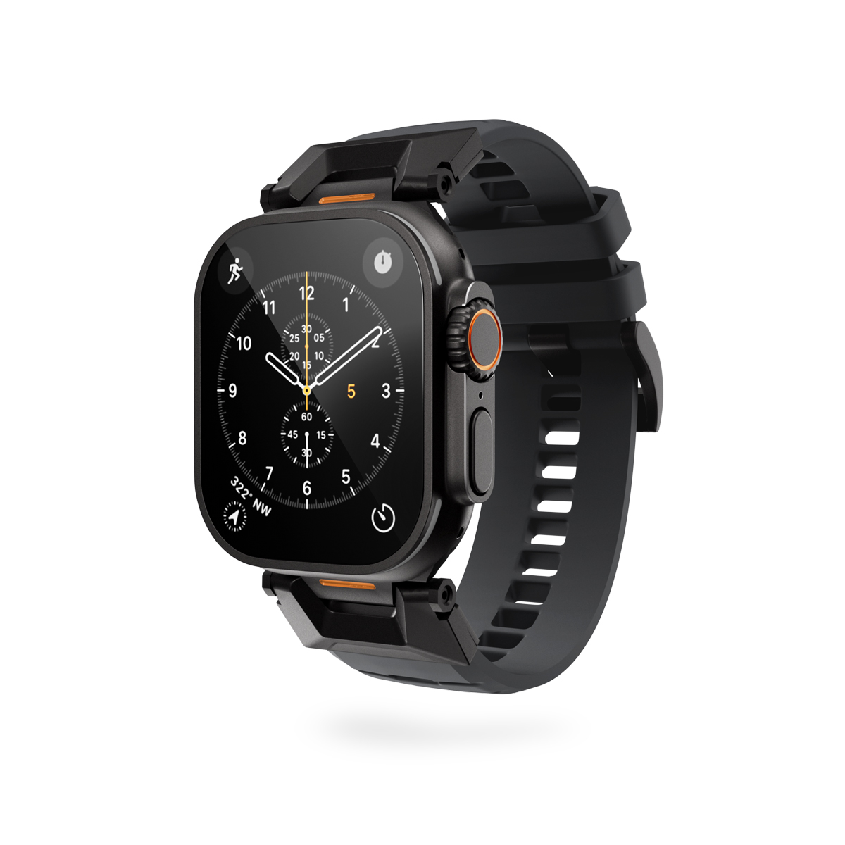 Epico Rubber Pro remienok s nerezovým zapínaním pre Apple Watch 49/46/45/44/42mm - čierna 63318101300006