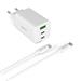 Epico UltraBoost GaN 65W Wall Charger EA65 with 1,2m USB-C Cable - biely 9915101100199