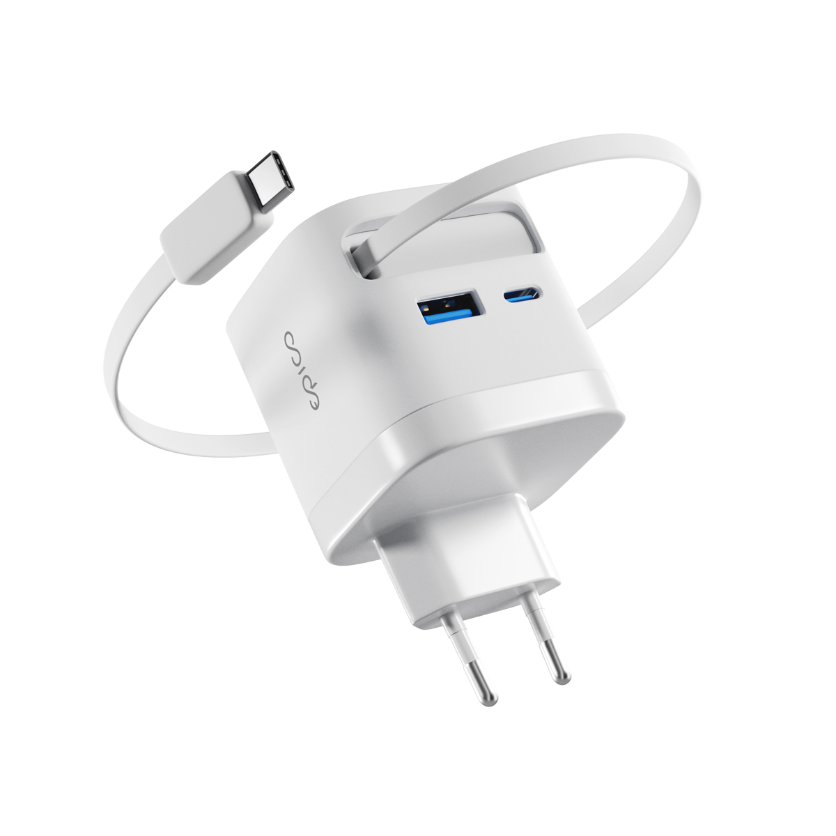 Epico UltraBoost Retractable GaN 65W adaptér EA65c se zabudovaným kabelem 9915101100230