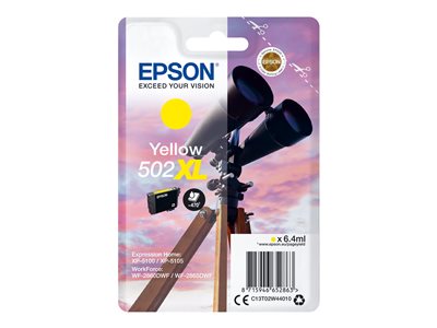 Epson 502XL - 6.4 ml - Vysoká kapacita - žlutá - originál - blistr s RF / akustickým alarmem - inko C13T02W44020