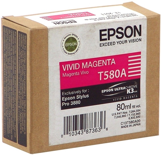 Epson - 80 ml - živá fialová - originál - inkoustová cartridge - pro Stylus Pro 3880, Pro 3880 Mira C13T580A00